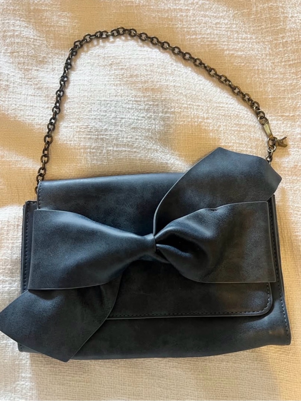 Anthropologie Black Bow-Front Shoulder Bag